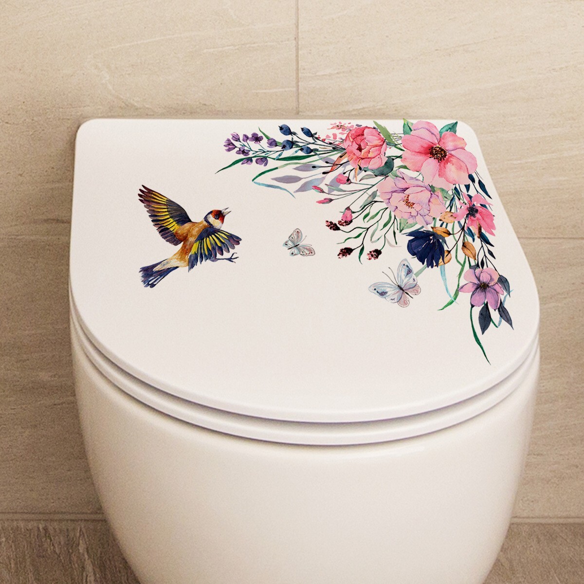 1Pcs Plant Flower Decorative Sticker Easy Use PVC Toilet Fridge Sticker Art Déco