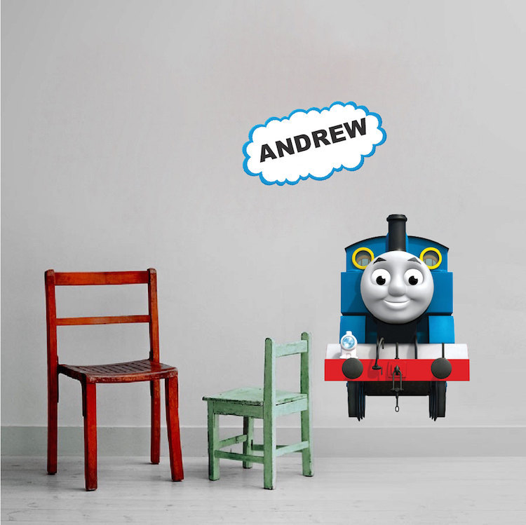 Thomas The Train Kids Room Wall Decal Thomas The Tank Engine Custom Name, n93