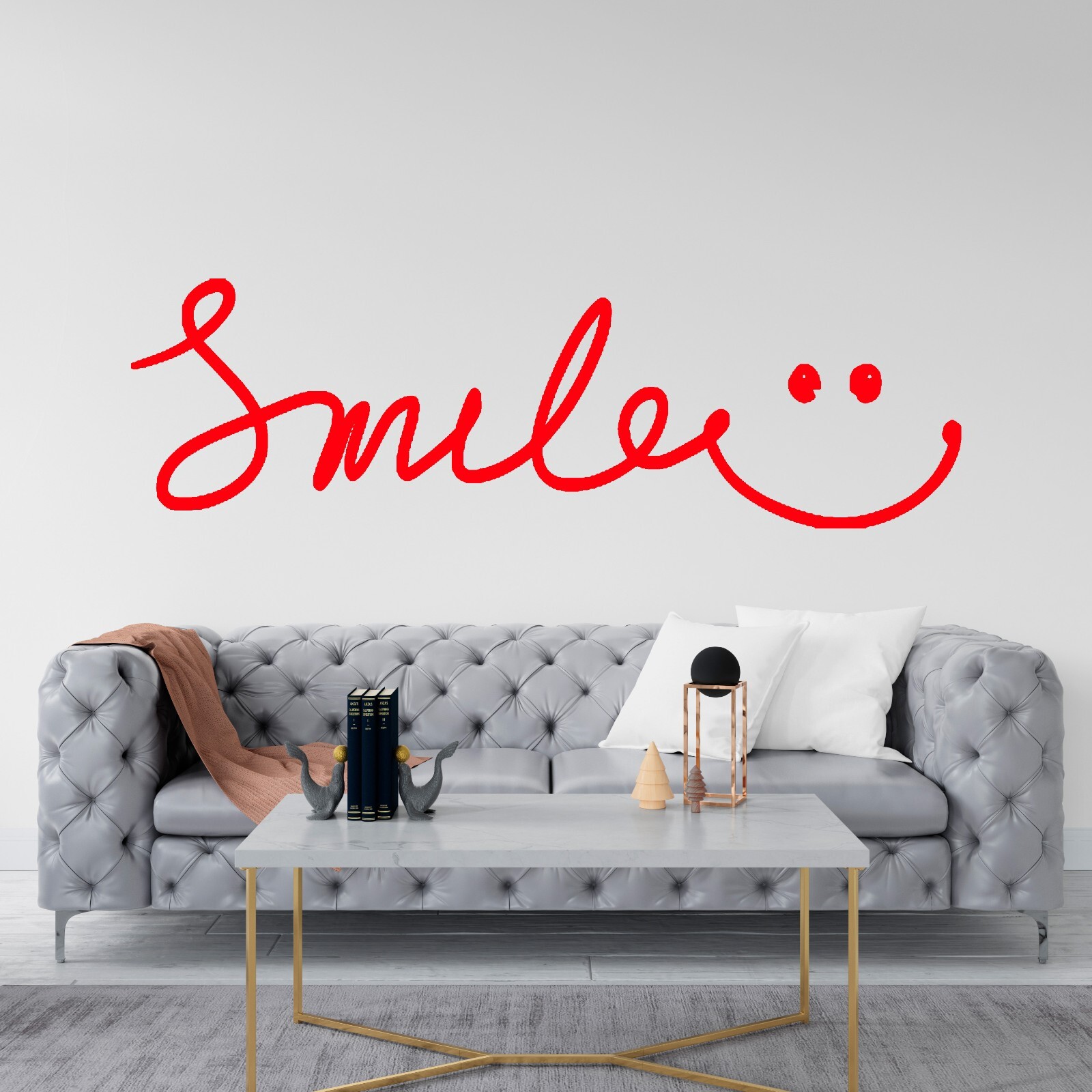 SMILE PHRASE VINYL WALL STICKER DECAL