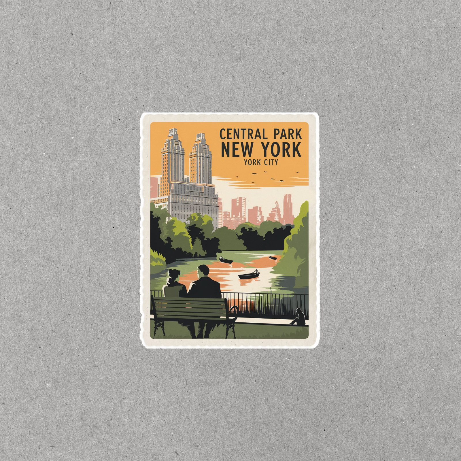 Vintage Central Park New York City Travel sticker – Retro NYC Wall Art Print #35