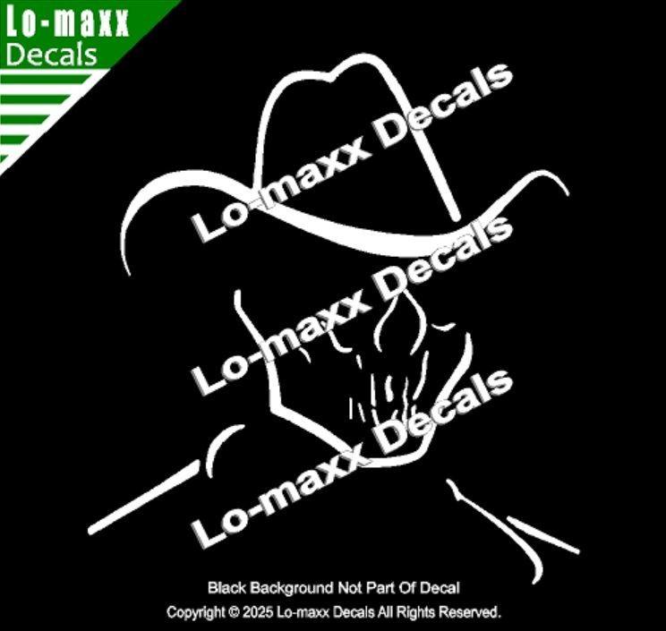 Cowboy Skull Biker Gothic Vinyl Decal Western Sticker for Truck Car Laptop