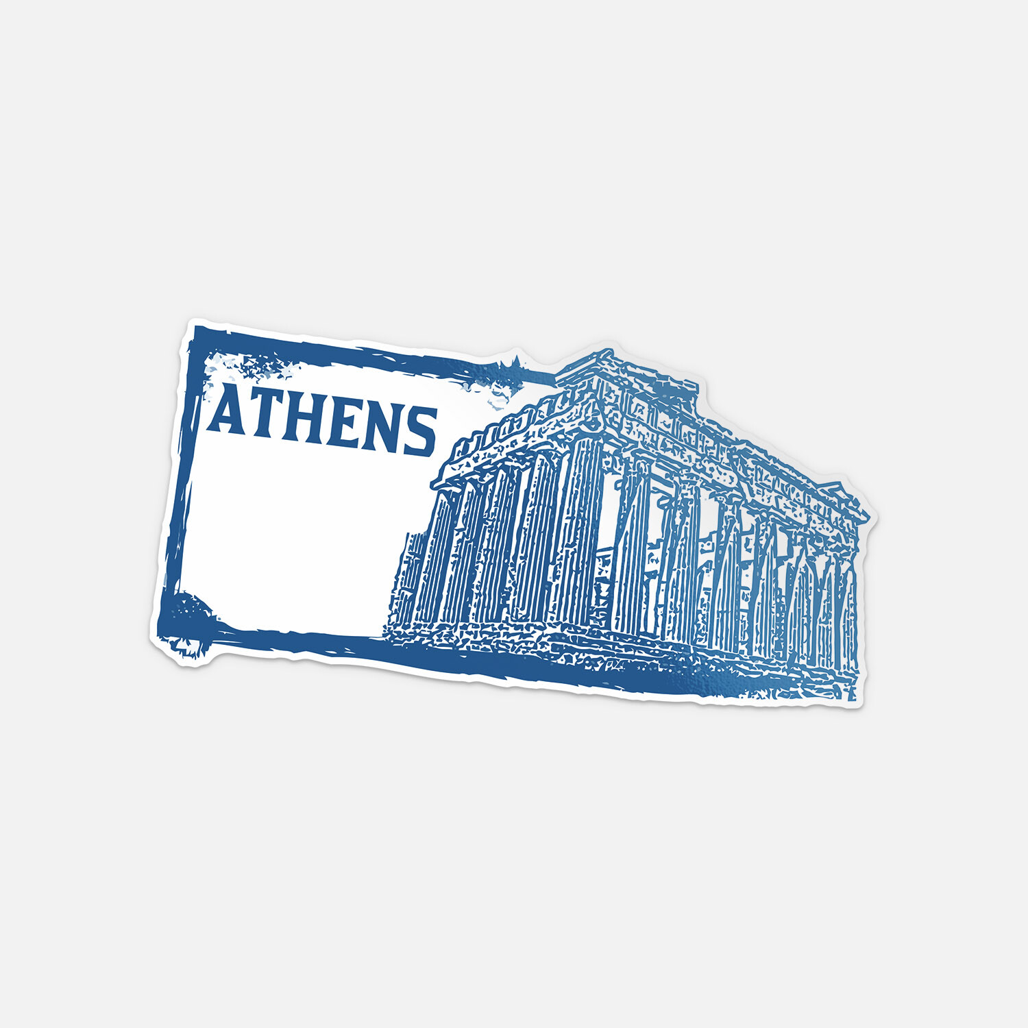 Athens Greece Travel Retro Rubber Stamp Vinyl Sticker Decal