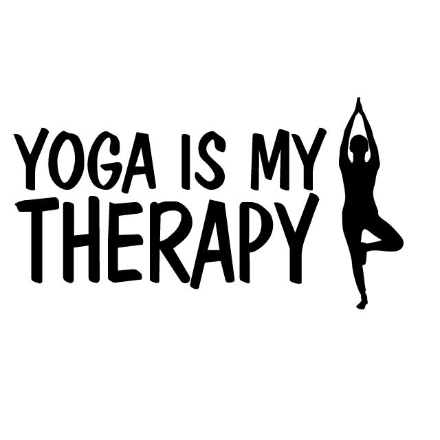 YOGA IS MY THERAPY Vinyl Decal Sticker Gym Rat Fitness Workout Gymrat Custom