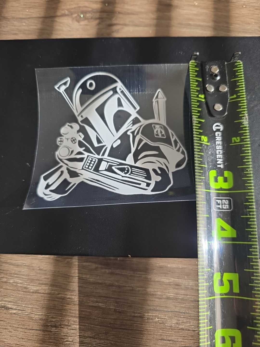 Starwars Bobafett White UV DTF Decal Sticker Waterproof USA