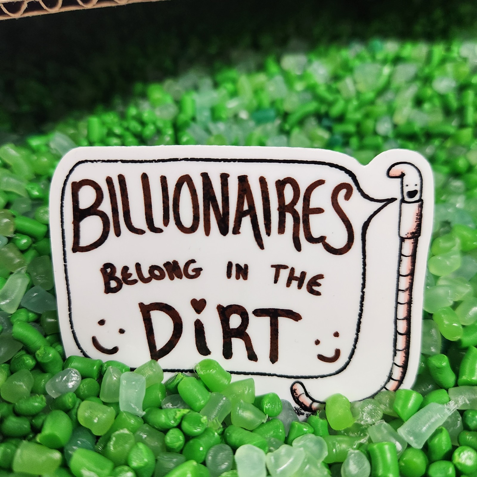Funny Anti Billionaire Vinyl Punk Bumper sticker
