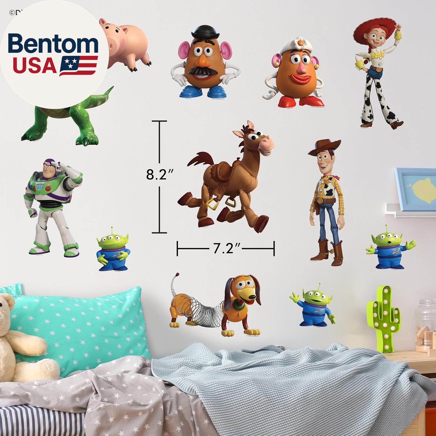 Disney Toy Story Wall Decals – Set of 12 Vinyl Stickers for Nursery Bedroom Bath