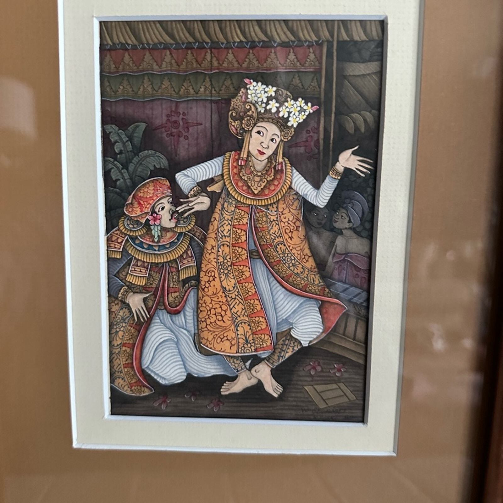 Traditional style Balinese painting original from renown artist miniature