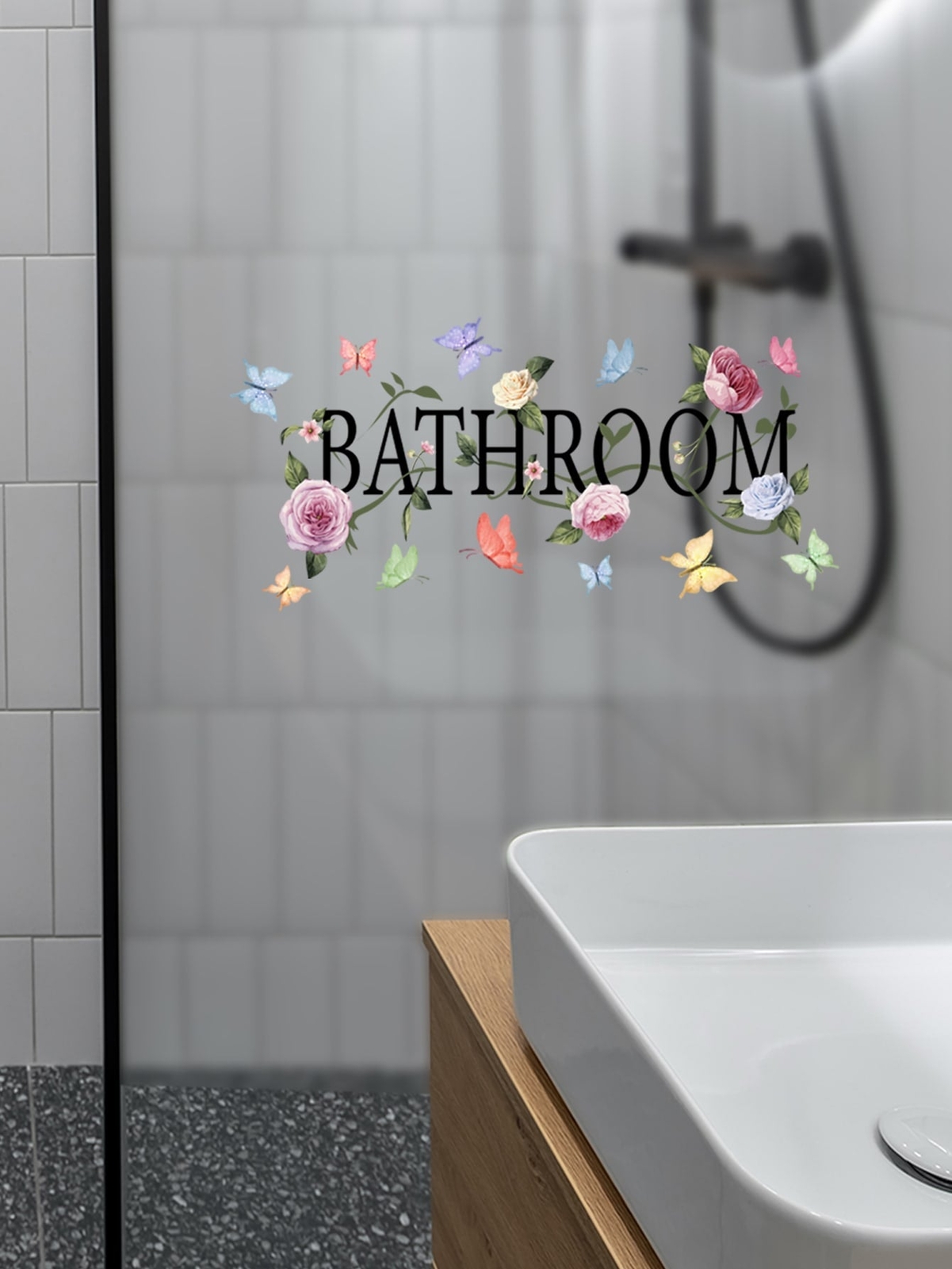 Bathroom Wall Sticker Removable DIY Wall Art Decor Decals Murals for Home