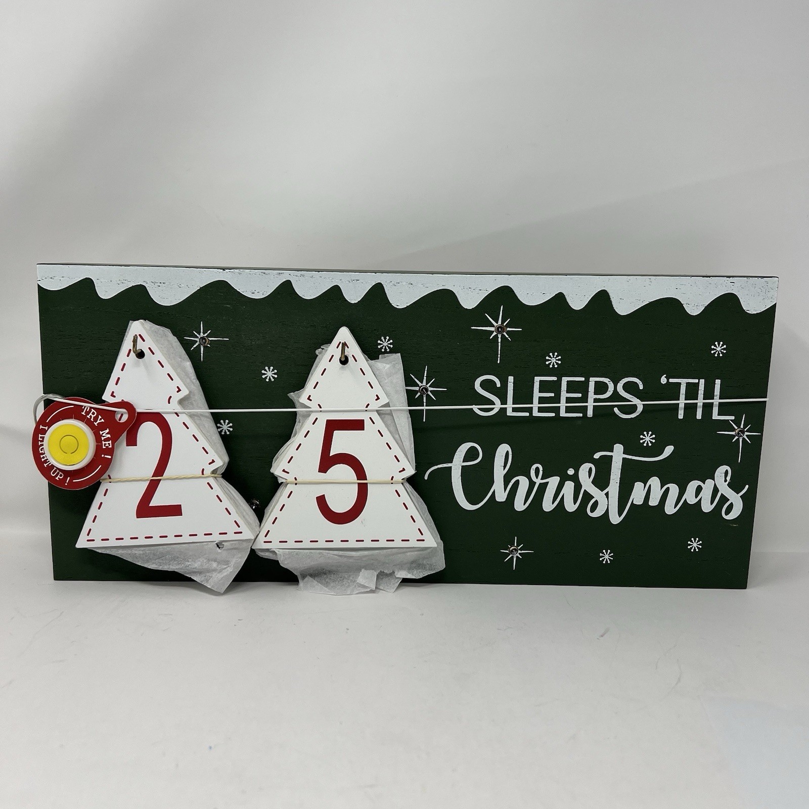 Aldi Huntington Home Sleeps Til Christmas Advent Calendar Sign Battery Operated