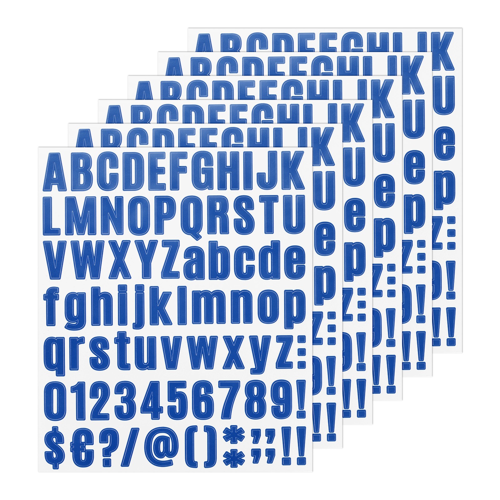 8-Sheets Letter Stickers, 1" Vinyl Alphabet Sticker[648 Pieces, Dark Blue]