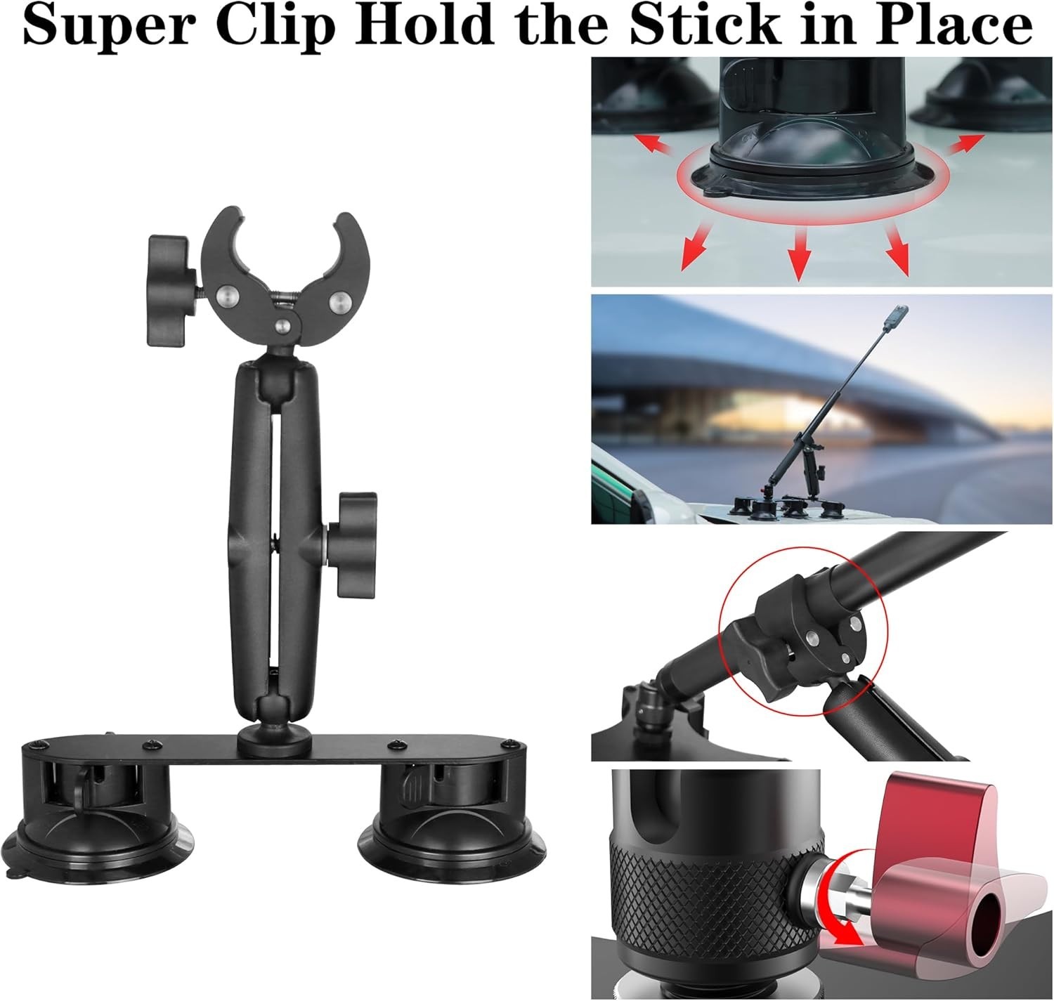 Suction Car Mount for Camera Insta360 X5/X4/X3/X2/GO 3/ONE/RS Compatible with Go