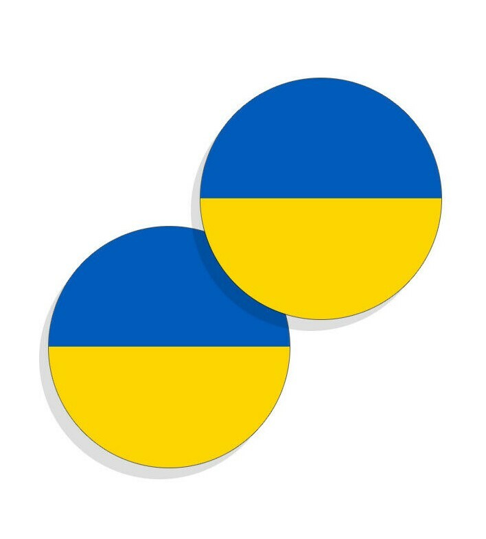 Ukraine Flag Stickers Flag Decals Round Indoor Outdoor Circles 4 pack Ukraine