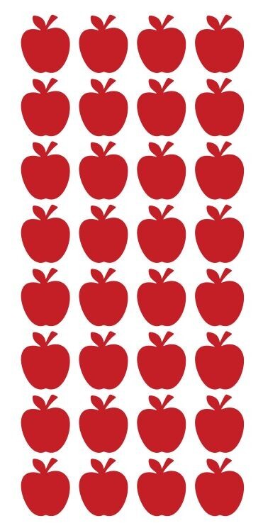 Red Apple Apples Stickers Sticker 1" DC04-032