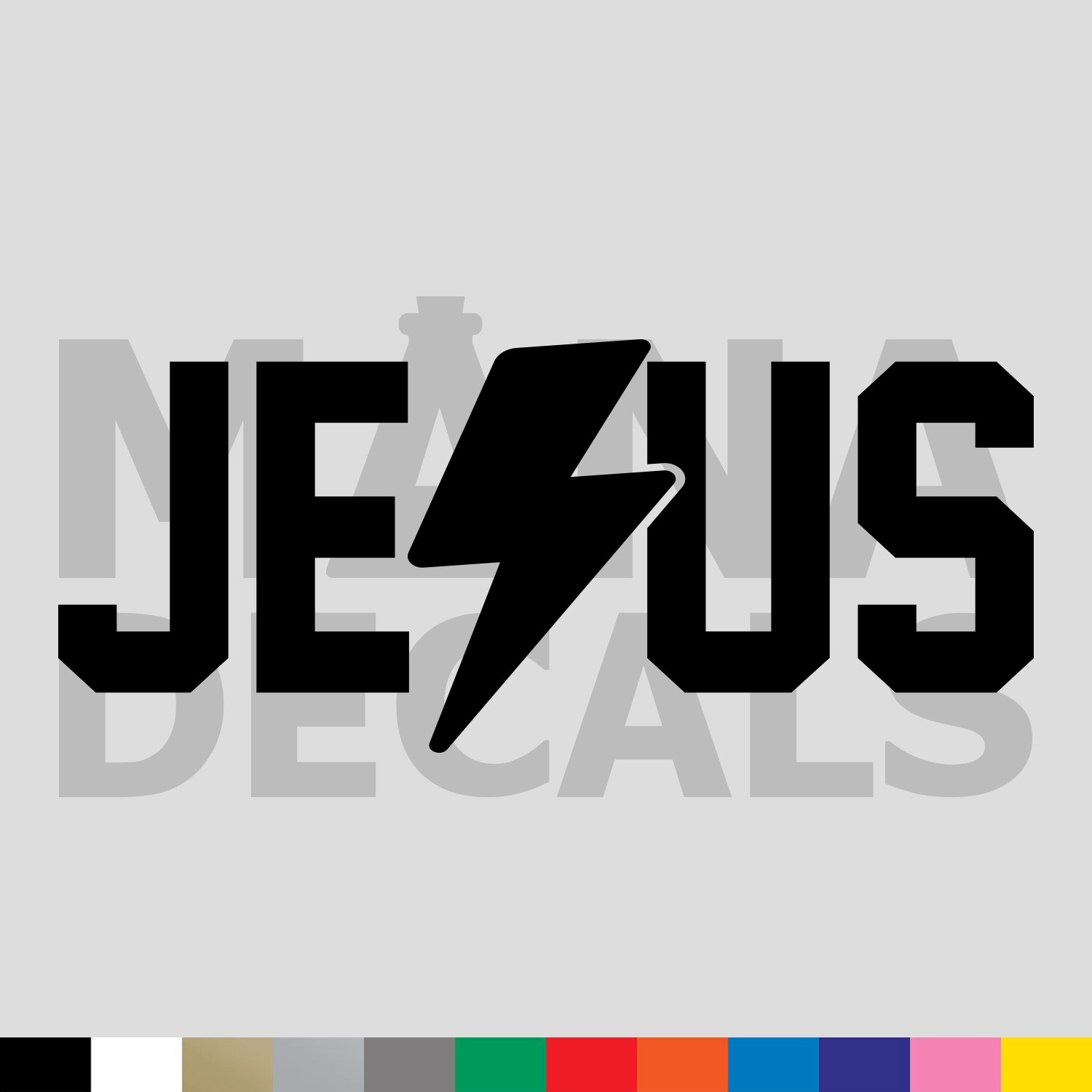 JESUS Lightning Bolt Die Cut Decal Sticker – Christ Christian Religious God