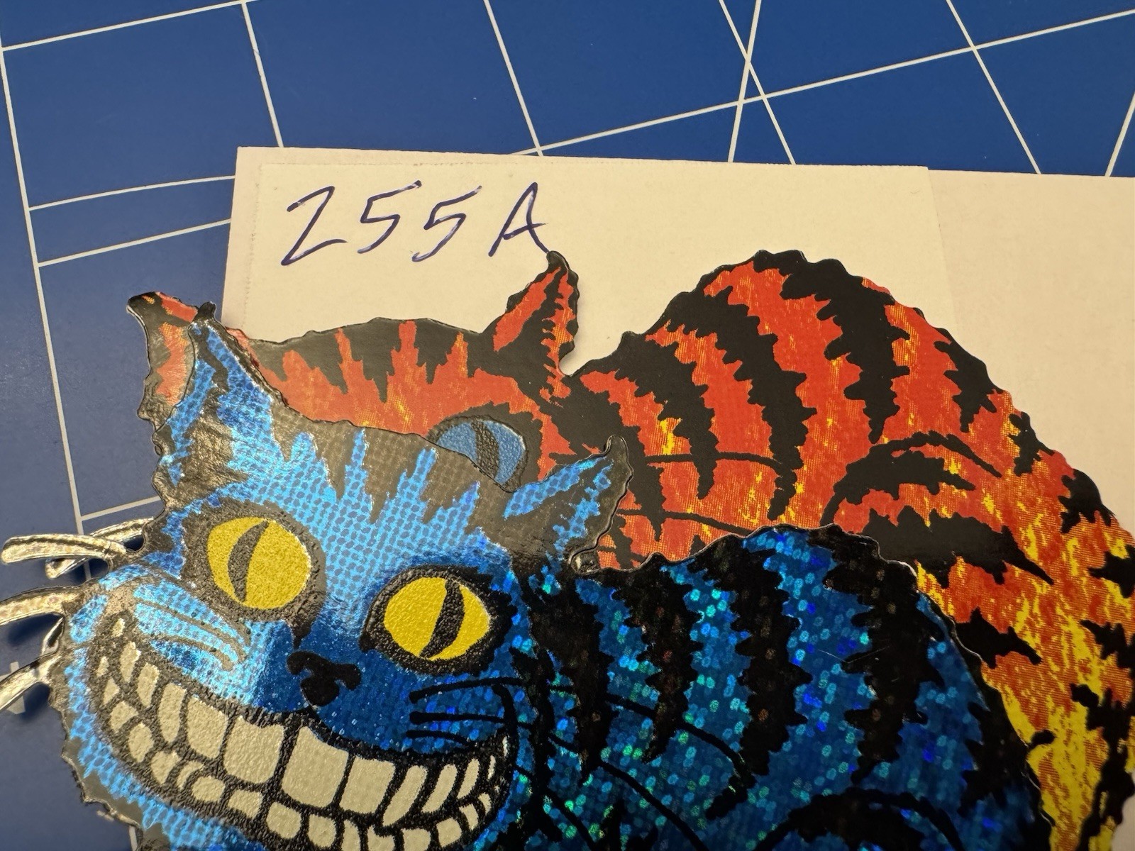Lot 2 Cat Glossy Holographic Prism Vinyl Sticker Decal Feline Pet Unique Colors