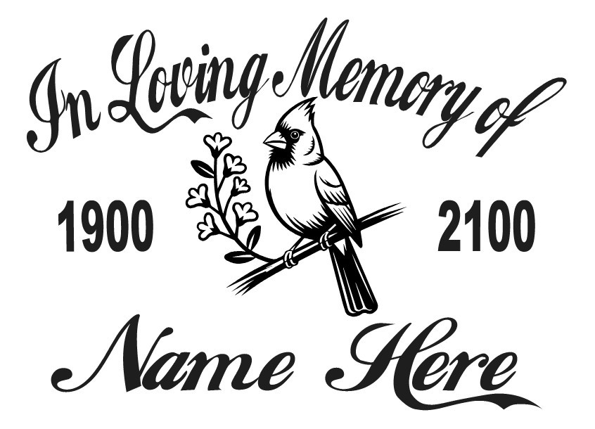 In Loving Memory Cardinal Decal Loved One Visits Bird Car Window Vinyl Sticker #