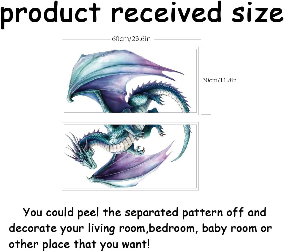 Colorful Flying Dragon Wall Stickers Vinyl Art for Kids Room Nursery Decals
