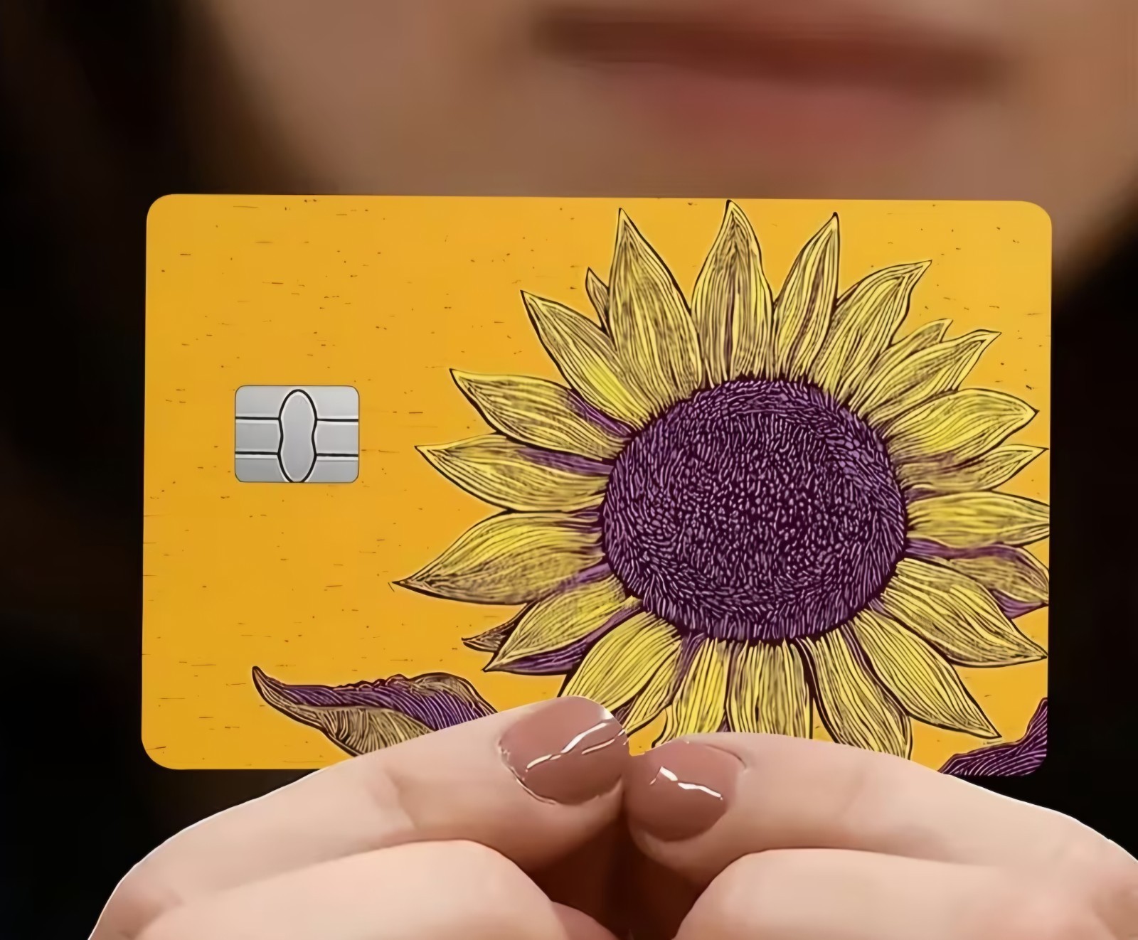 The Sunflower Credit Card Skin Yellow Gold Sticker Free Shipping US Seller