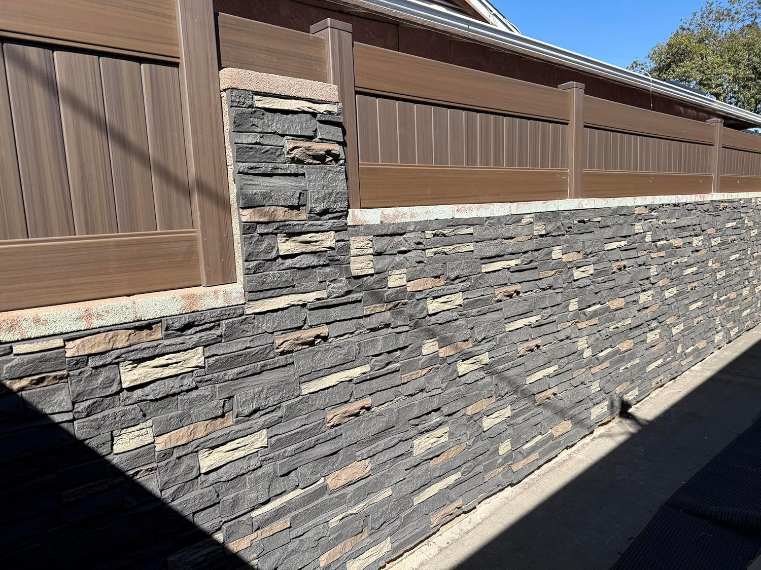 Faux Stone Wall Panels 1-Pack (3.75 Sq Ft) PU Stone Veneer Siding, Mortarless 4