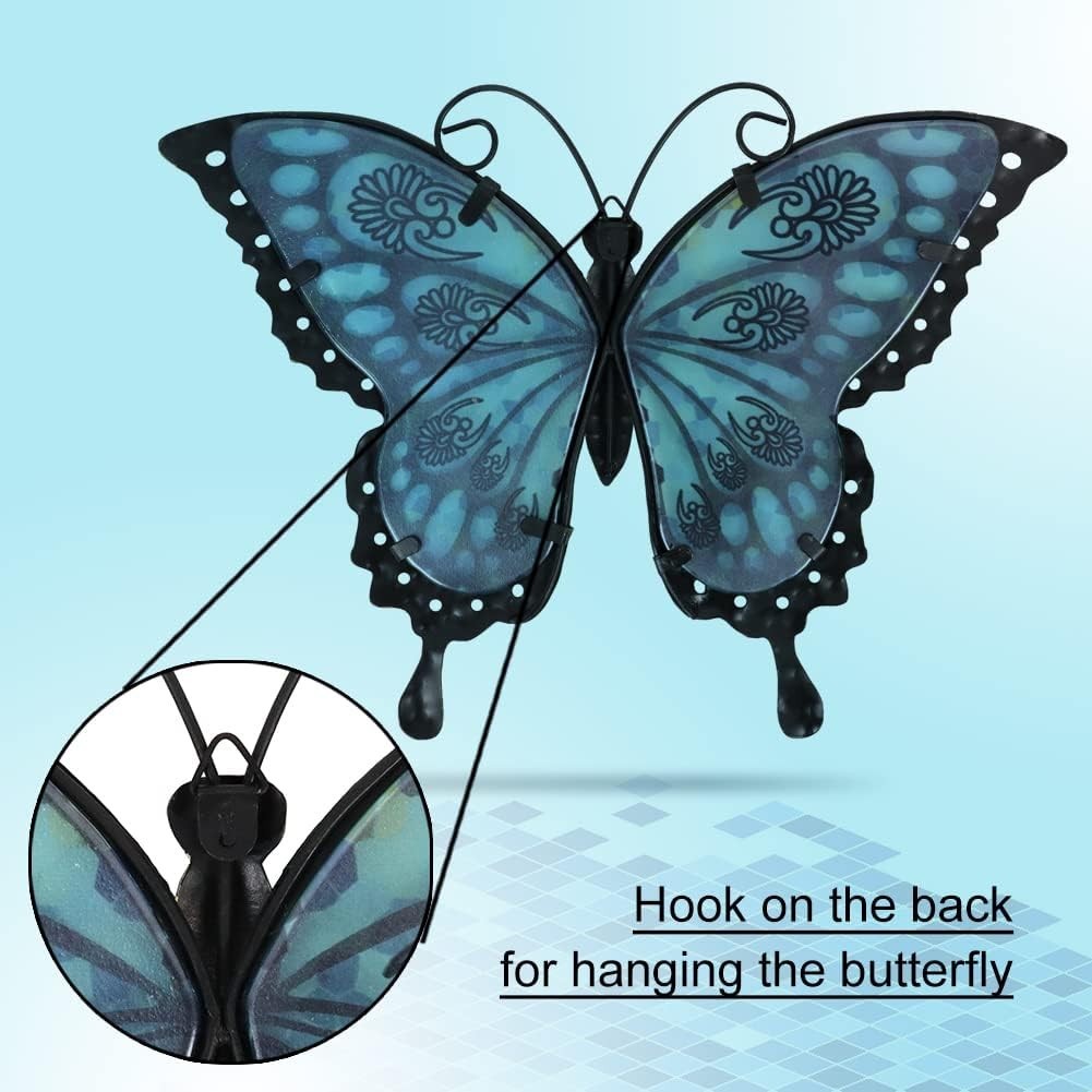 Lifelike 12" Butterfly Wall Hanging – Weatherproof, Ideal for -Round Decor