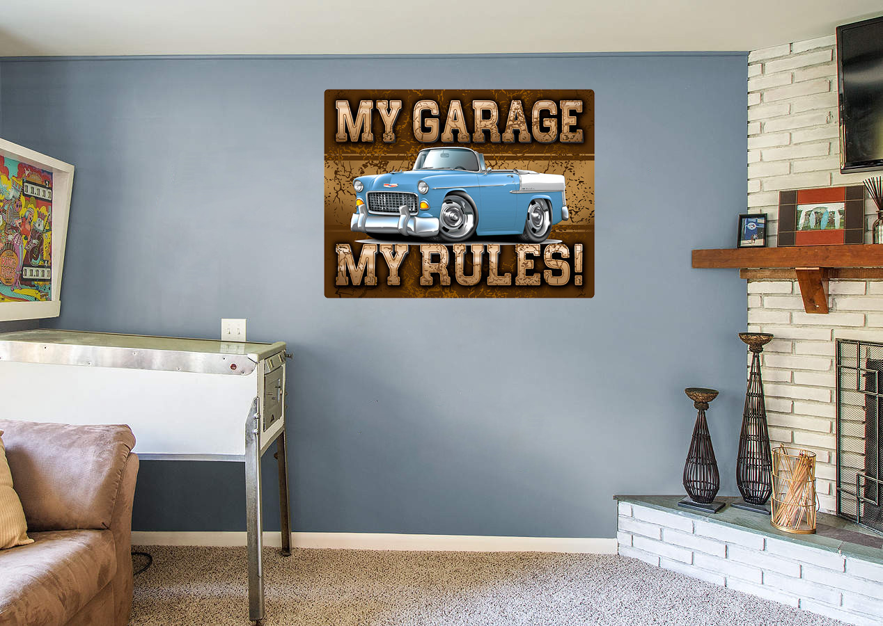 1955 Chevy Belair Convertible My Garage My Rules Wall Art Graphic Sticker