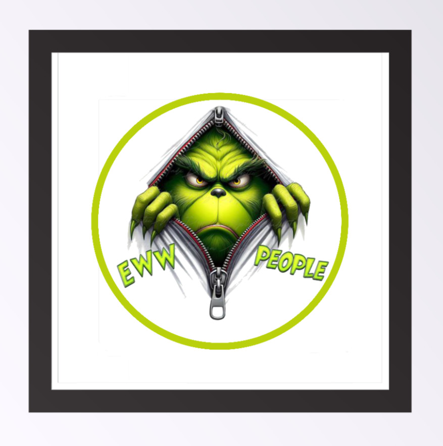 Christmas – Grinch "Eww People" 4" Vinyl Decal Sticker Gift Decor Jar Laptop Car