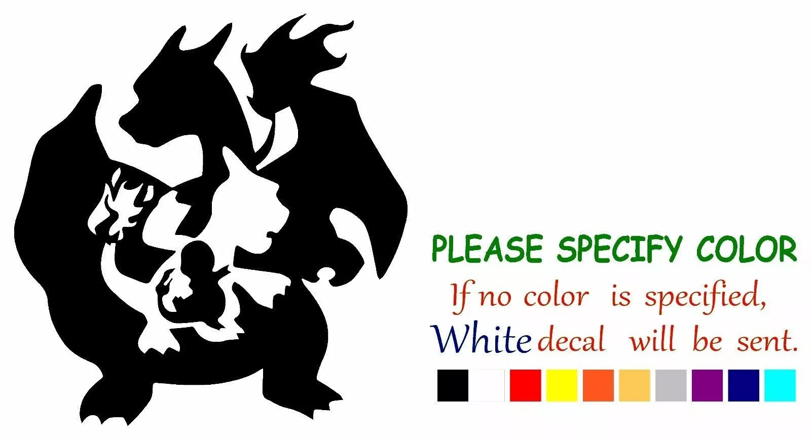 Pokemon Charizard Vinyl Decal Sticker Car Truck Window Bumper Various sizes