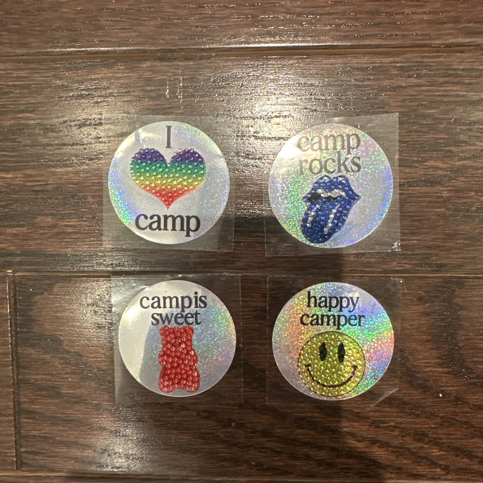 NEW StickerBeans Camp Sentiments, Set Of 4 Stickers – 2” Sticker