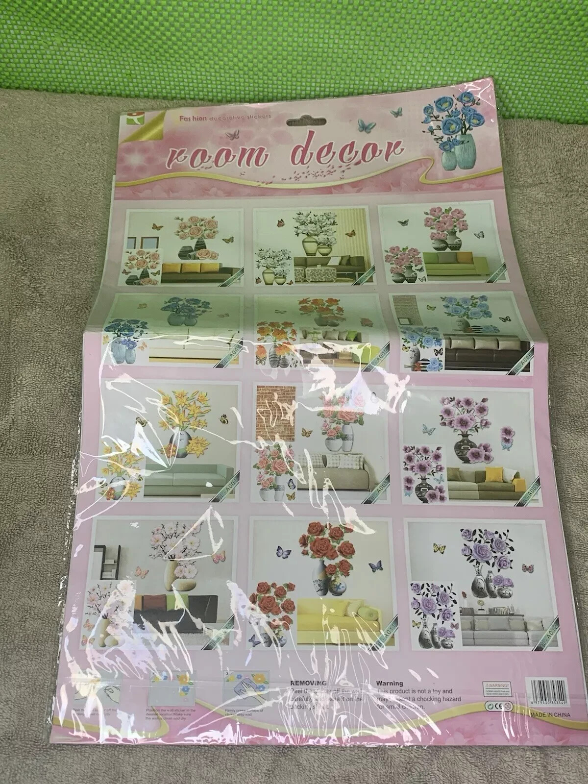 3D Flower PVC Sticker Self Adhesive Mural Home Room Furniture Wall Decal Picture