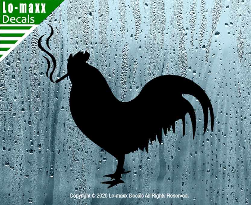 Smoking Chicken Rooster Country Farm Truck Car Funny Novelty Die Cut Vinyl Decal