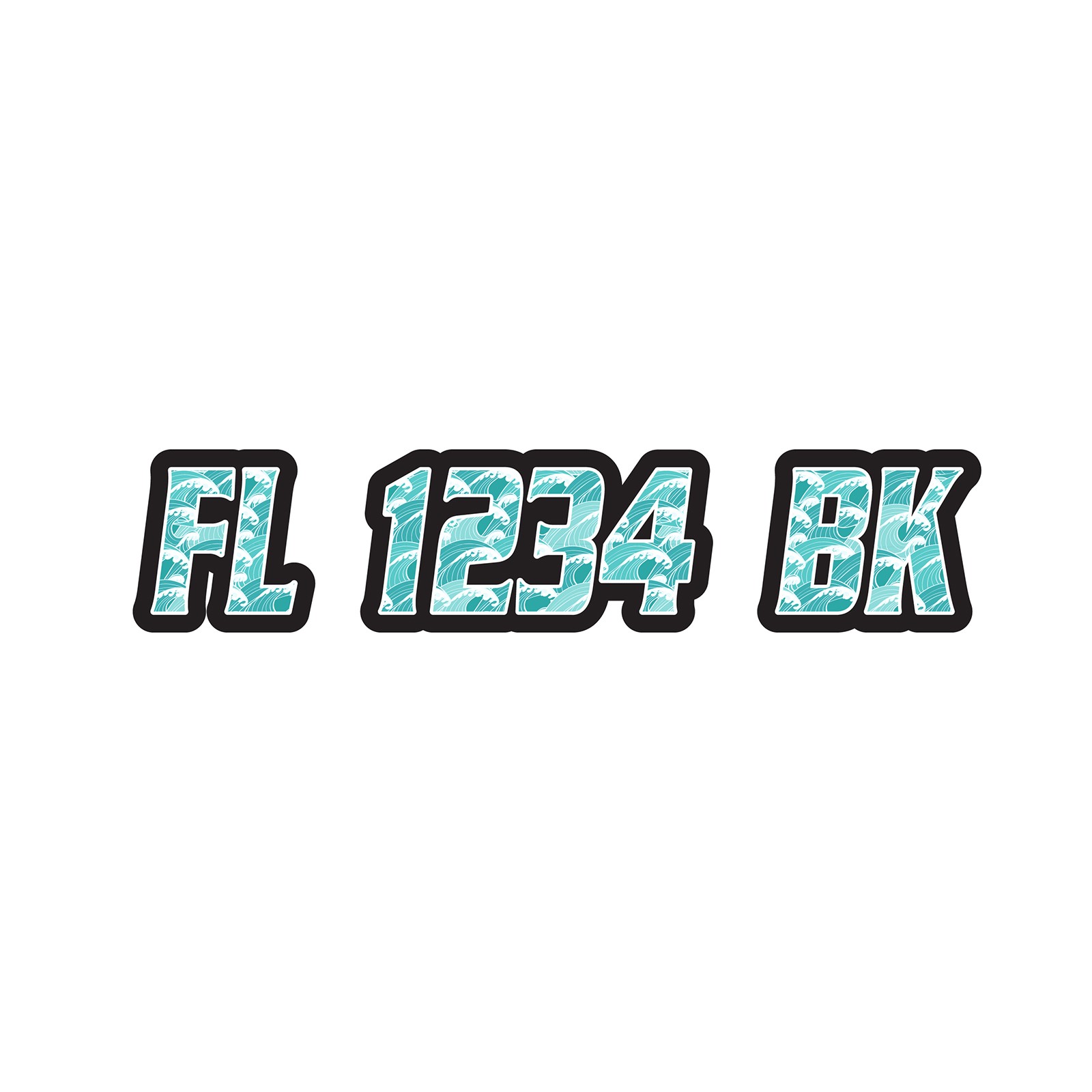 3 inch 2x Watercraft Number Custom Boat Registration Stickers3 inch Pattern