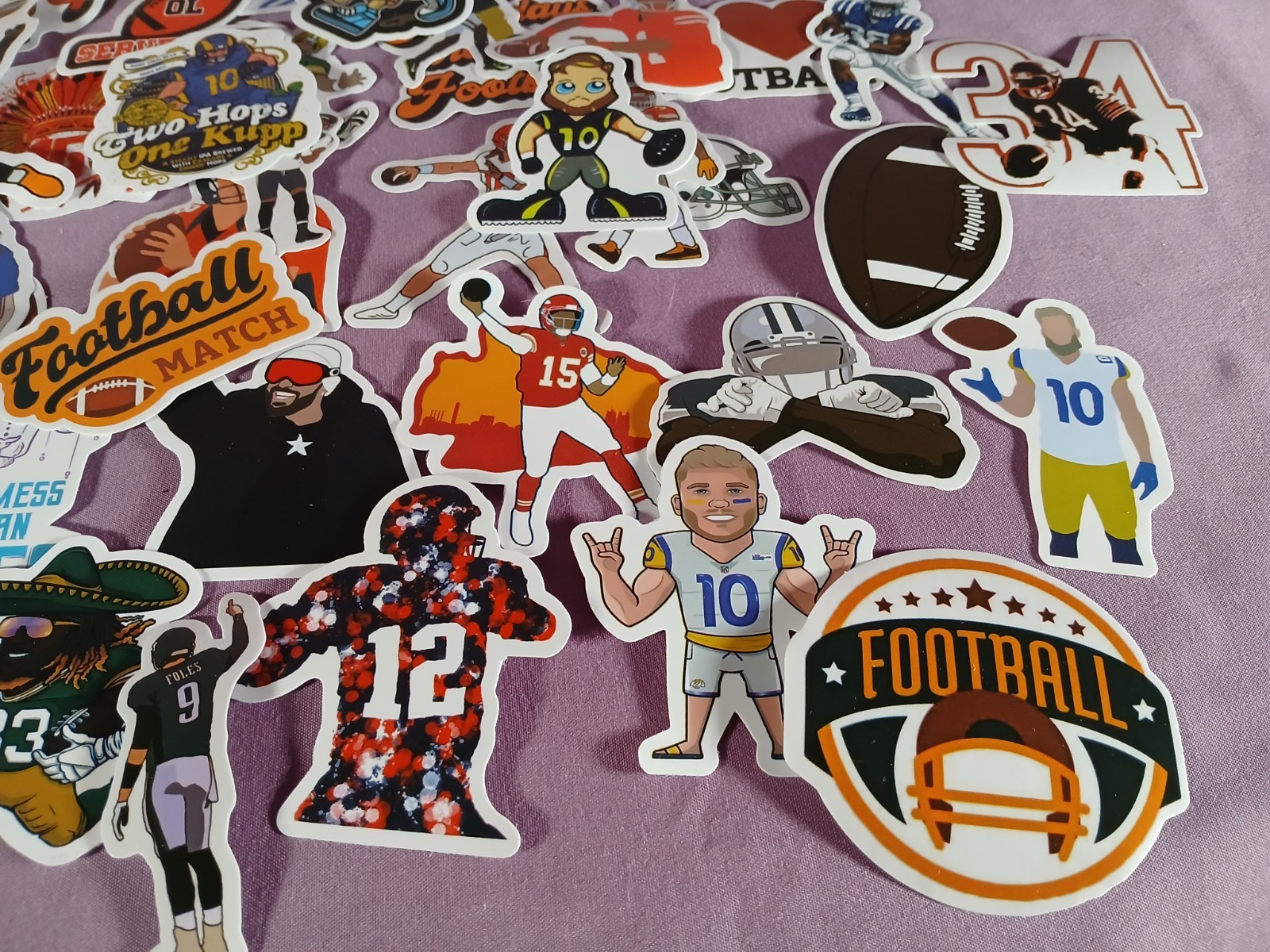 Lot of 97 NFL NCAA Football Stickers Water Bottle Laptop Phone Decals (B1)