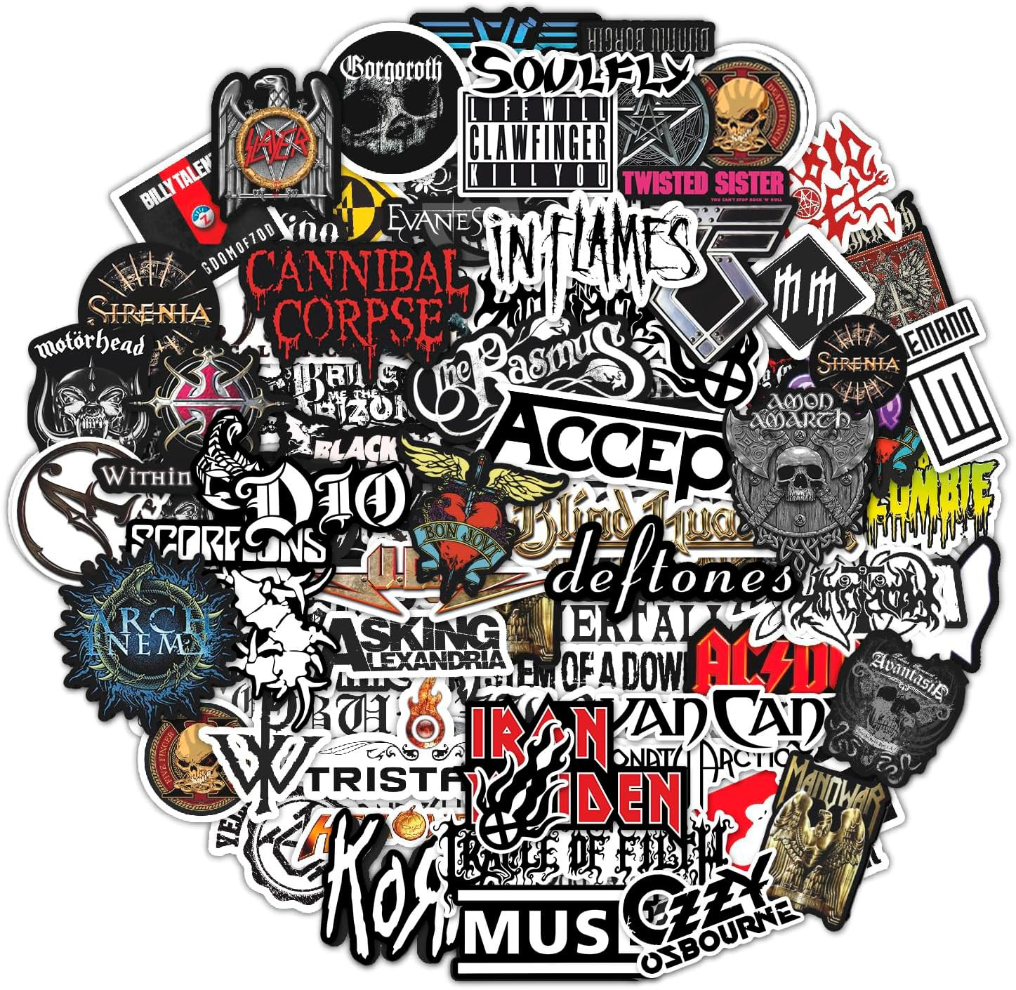 Bulbacraft Legendary Rock Band Stickers – Heavy Metal Laptop Decals – Vinyl