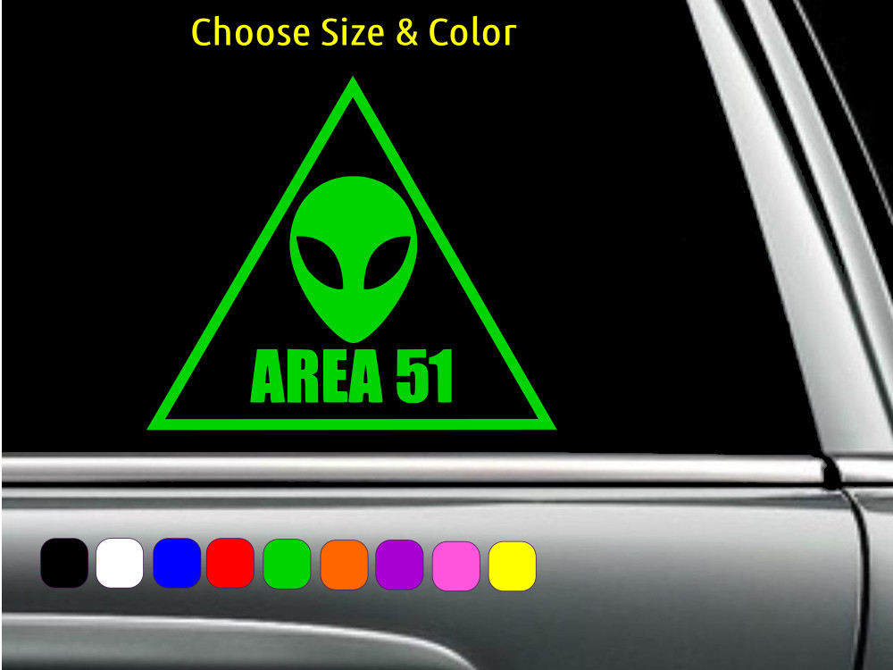 AREA 51 CONSPIRACY ALIEN Vinyl Decal Wall Laptop Car Sticker CHOOSE SIZE COLOR