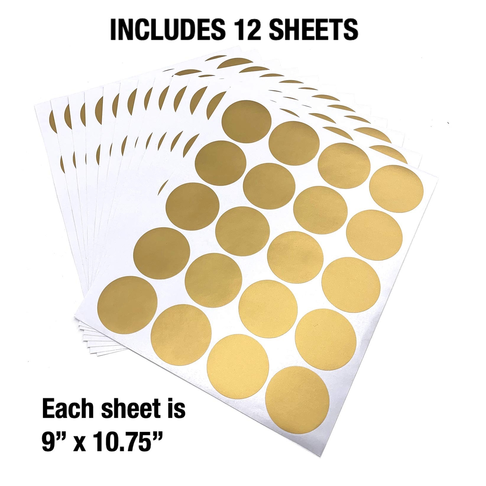 Paper Riot Co. Peel-and-Stick 2" Metallic Matte Gold Dot Vinyl Wall Decal Set…