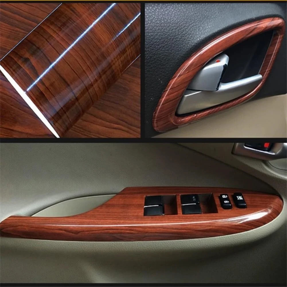 Wood Grain Vinyl Wrap Sticker Decal Car Internal Wraps Self Adhesive DIY Film, W