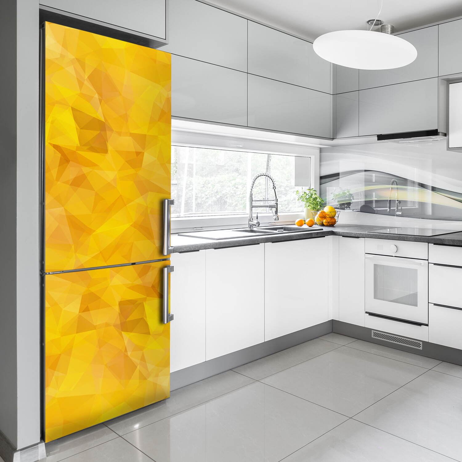 3D Wall Fridge Sticker Magnet Decor Refrigerator Abstraction triangles
