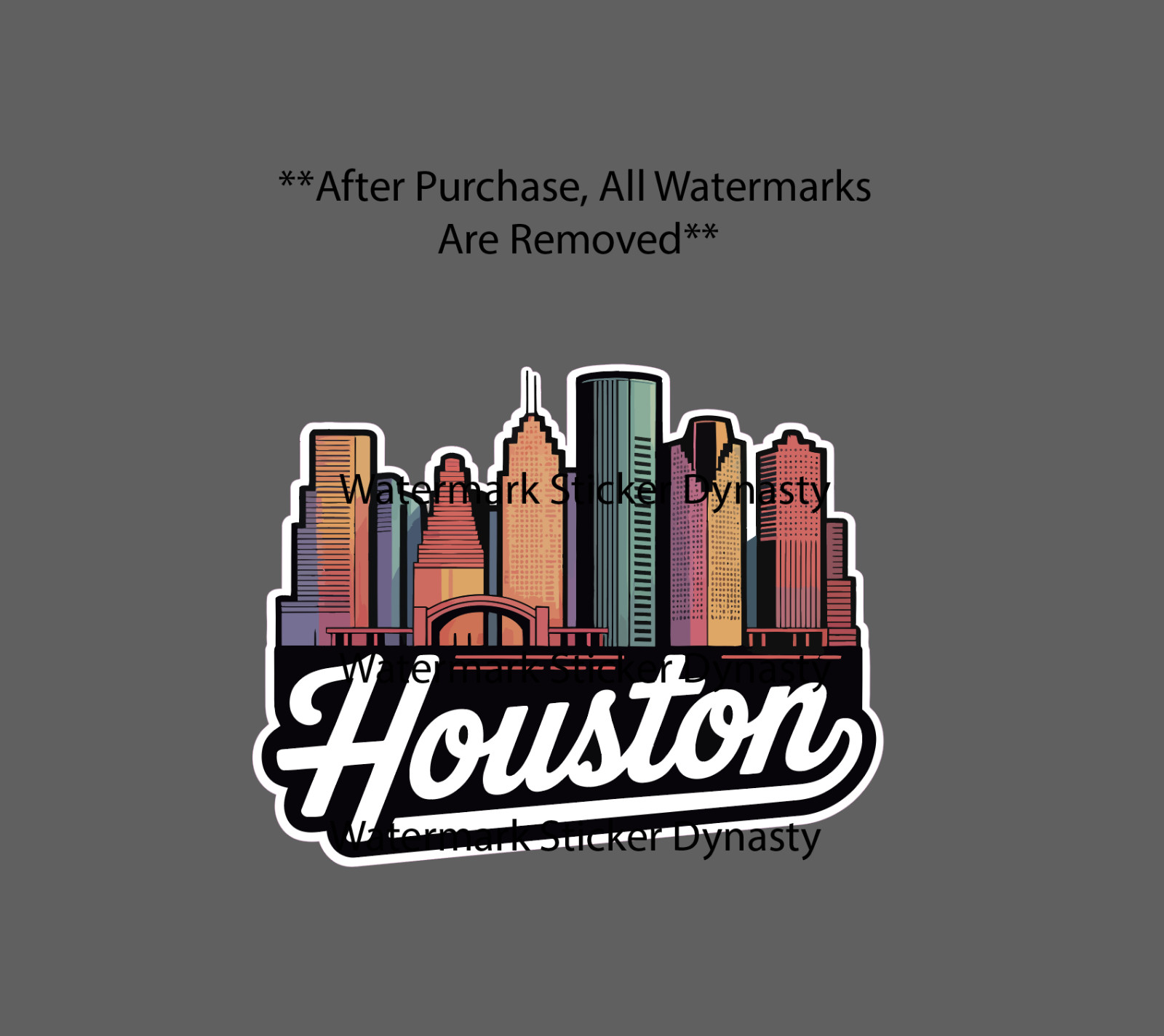 Houston Skyline Sticker Waterproof Decal Work Business City Travel Gift NEW
