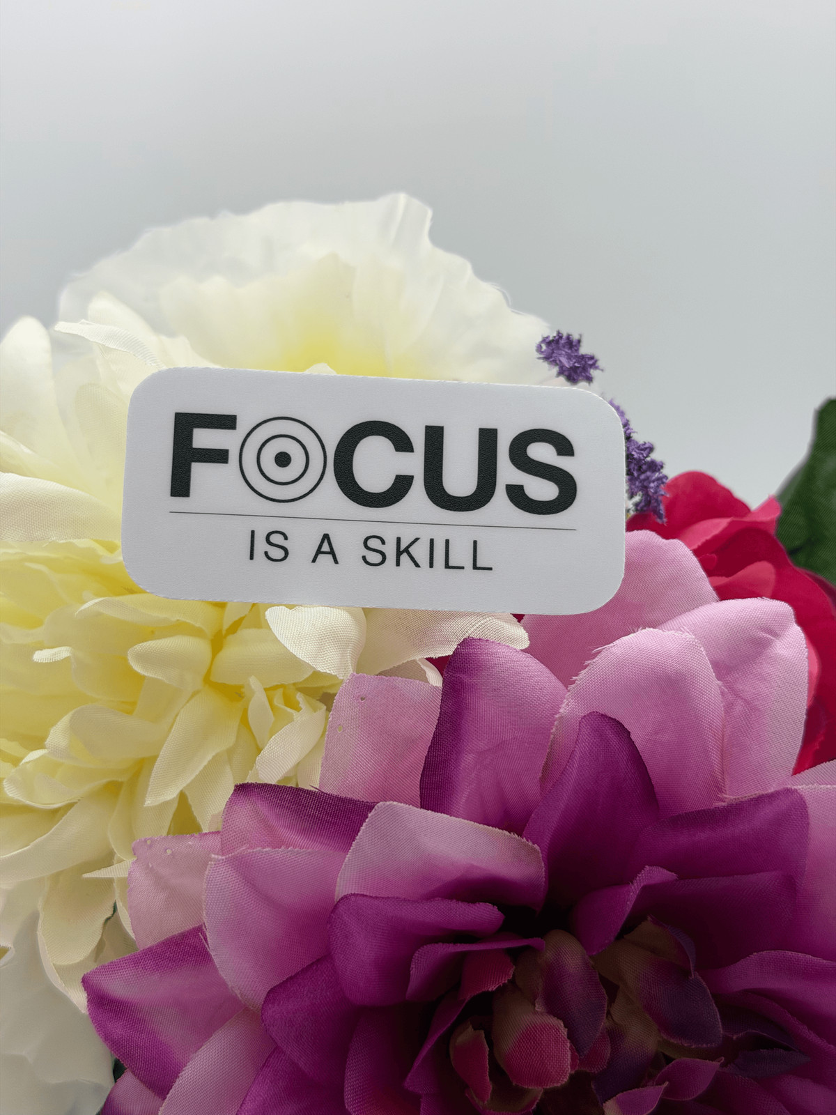 Focus Is a Skill Vinyl Sticker Black White 3×1.75 Motivational Laptop Decal