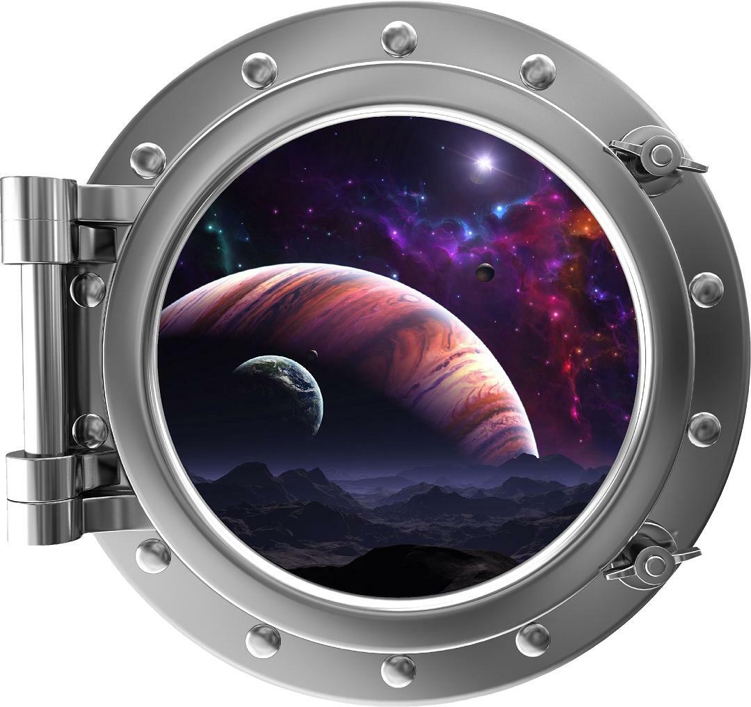 PortScape Jupiter & Moons Porthole Window Wall Decal Removable Vinyl Sticker