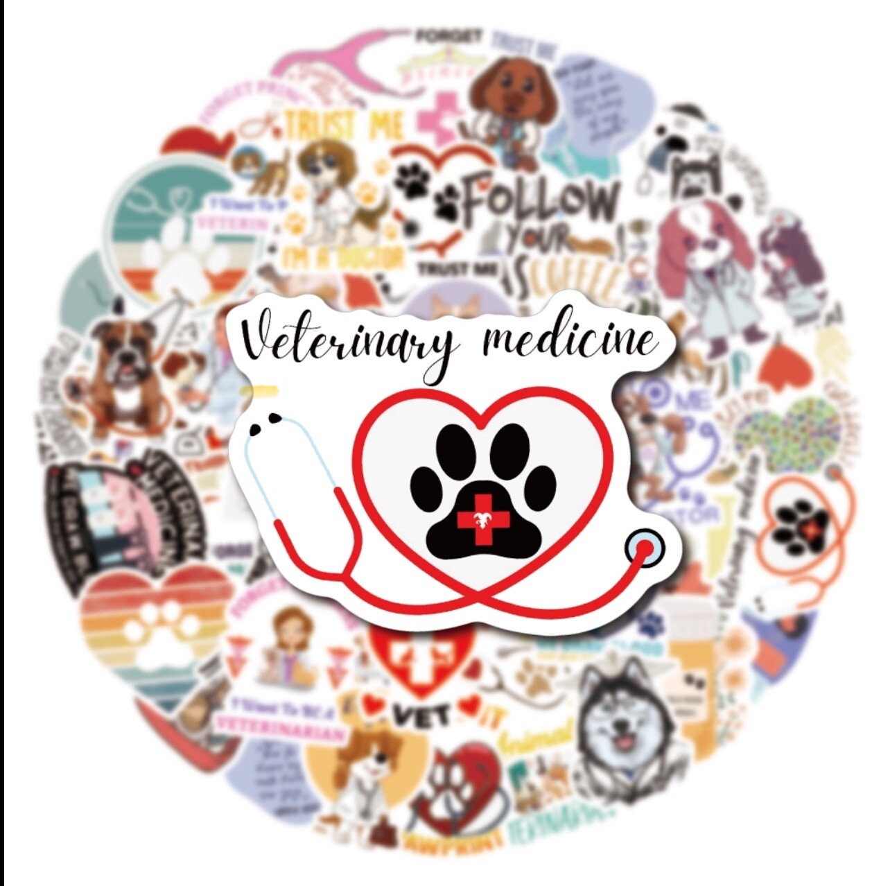 10 Random Vet Tech Animal Stickers Veterinarian Decal Laptop Hydro Free Shipping