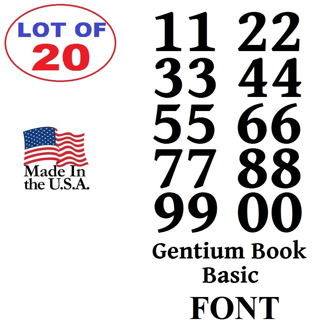 Lot of 20 White,Black Vinyl Street Address,Mailbox Number Decal Stickers GENTIUM