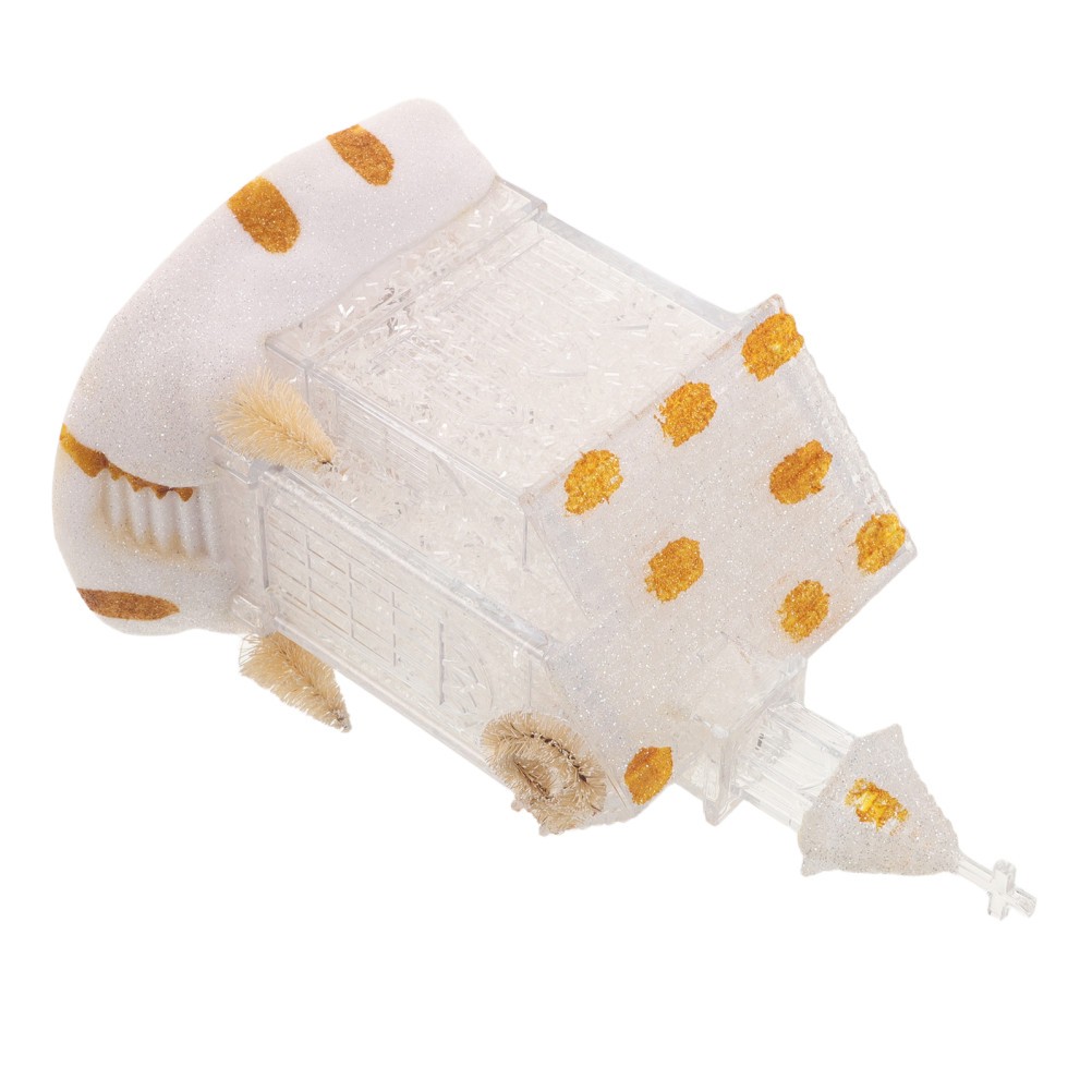 White LED Christmas Church House Lantern for Entryway Or Tabletop