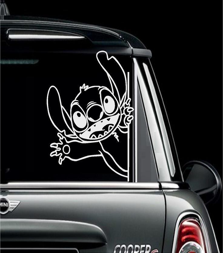 Stitch Waving- Halloween Vinyl Decal Home Décor 4" x 6"