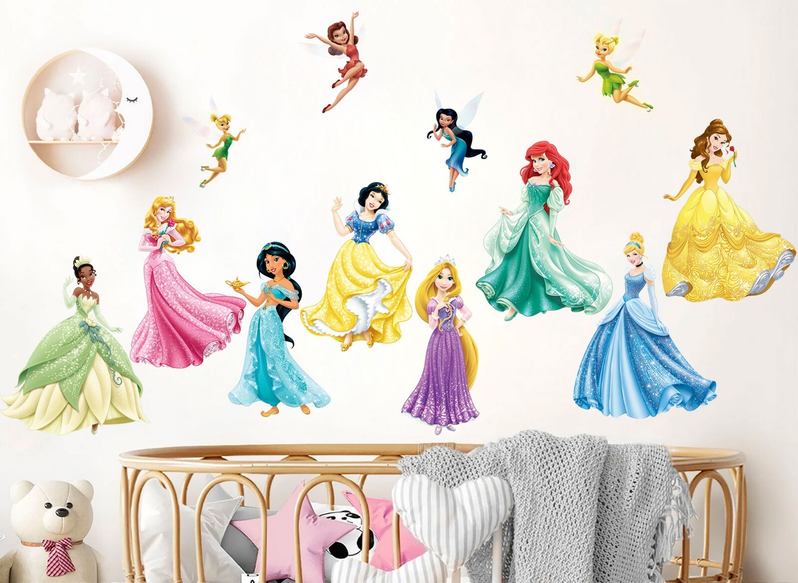 princess Characters Flower Fairy Baby Nursery Wall Decal girl room gift