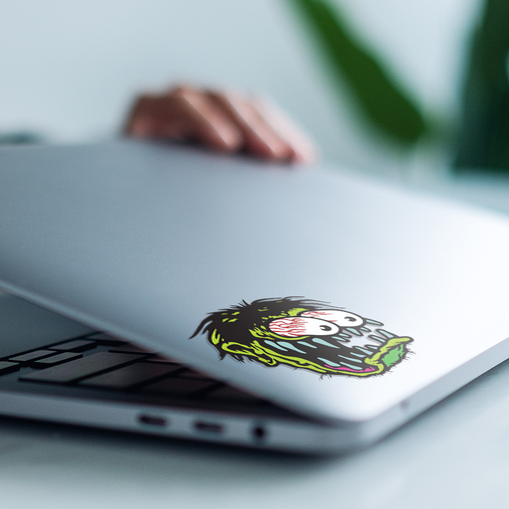 Kustom Kulture Retro Style Zombie Sticker, Waterproof Decal 5"W x 5"H