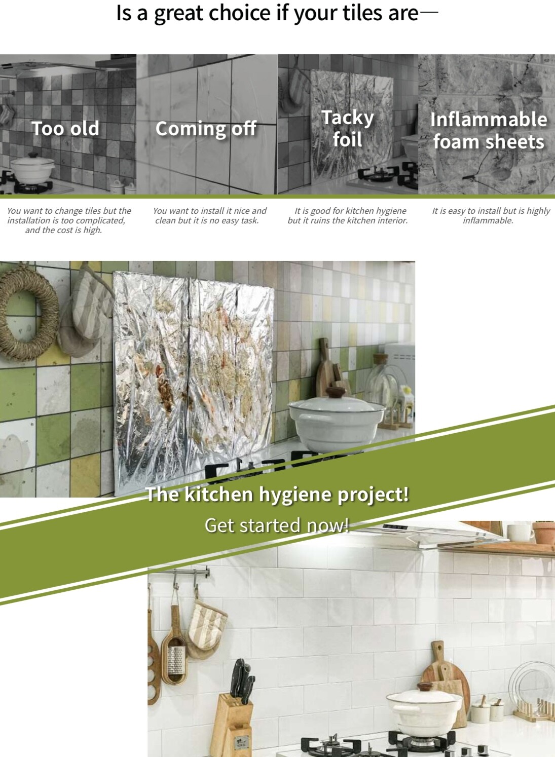 Peel & Stick Metal Tile kitchen backsplash 3.93"x7.87"(100MM x 200MM)