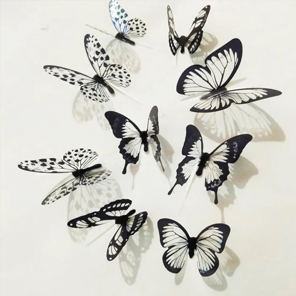 18pcs Butterfly Sticker 3D Wall Decoration for Living Room & Bedroom Stickers