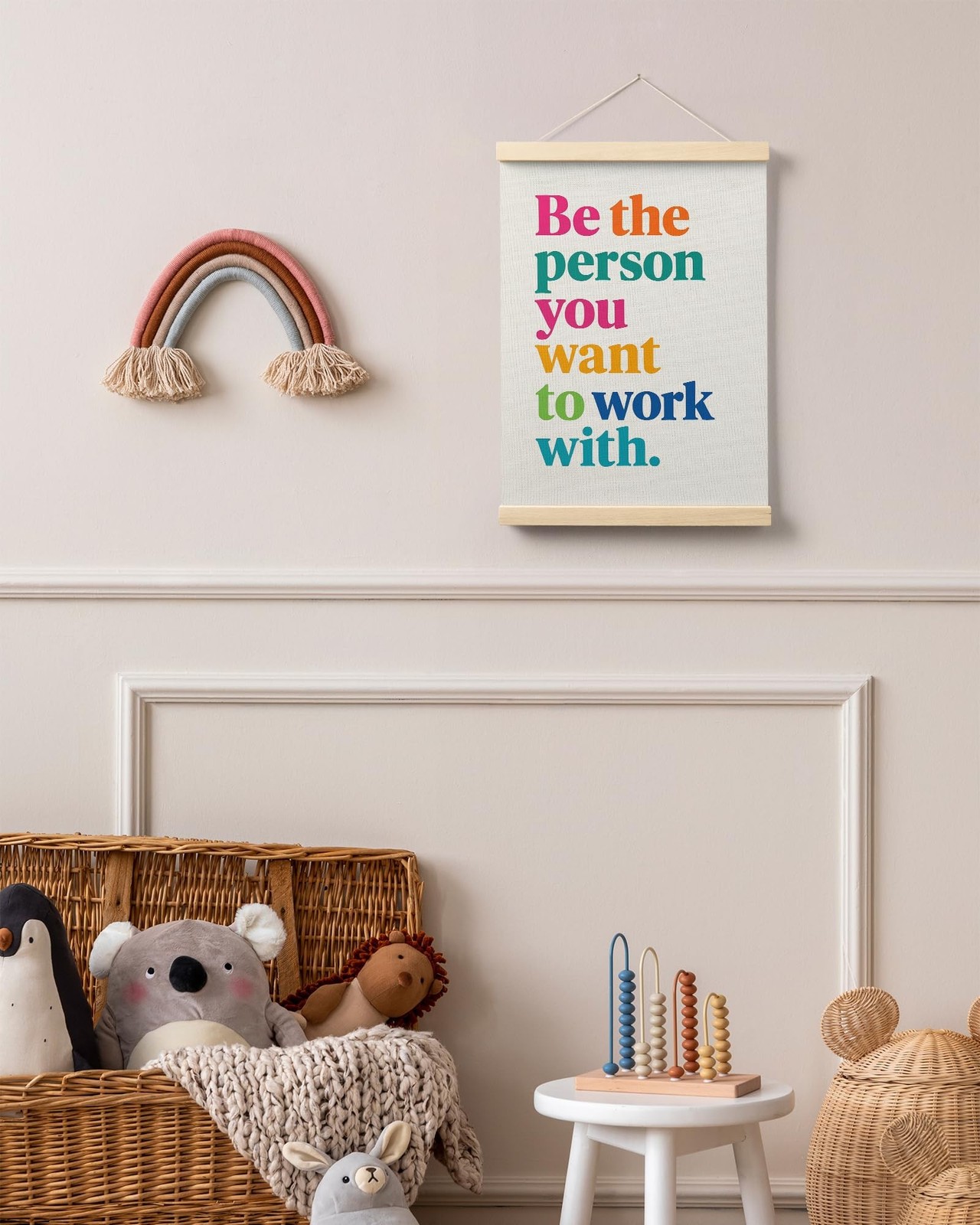 FGFK Inspirational Office Wall Art Poster Hanger Frame, Be the Person You Wan…