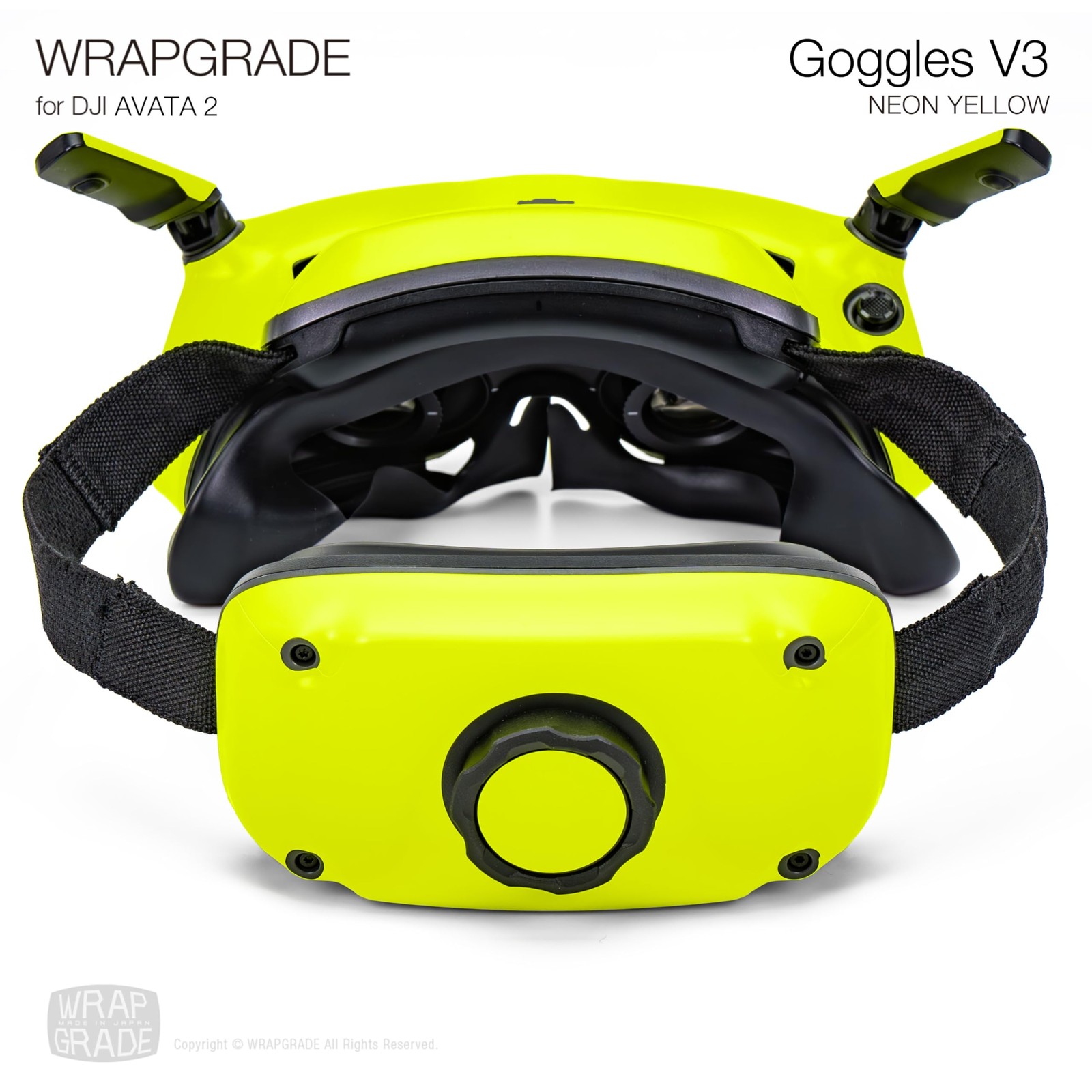 "Skin Stickers for DJI Goggles 3 – Neon Yellow Wraps & Protection"